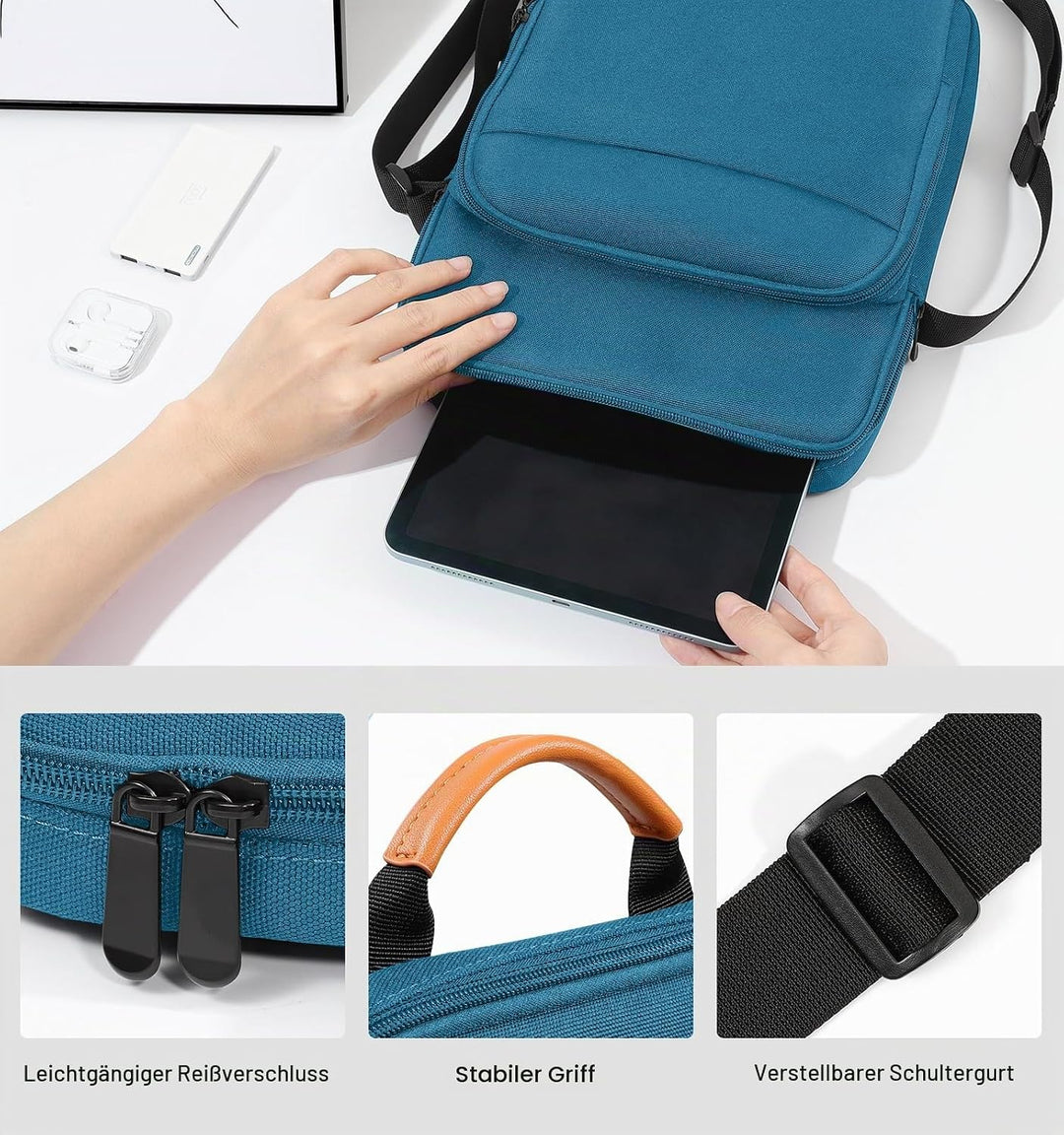 Dadanism 9-11 Zoll Tablet Tasche Schultertasche für iPad Pro 11", iPad Air 11", iPad (A16) 11", iPad