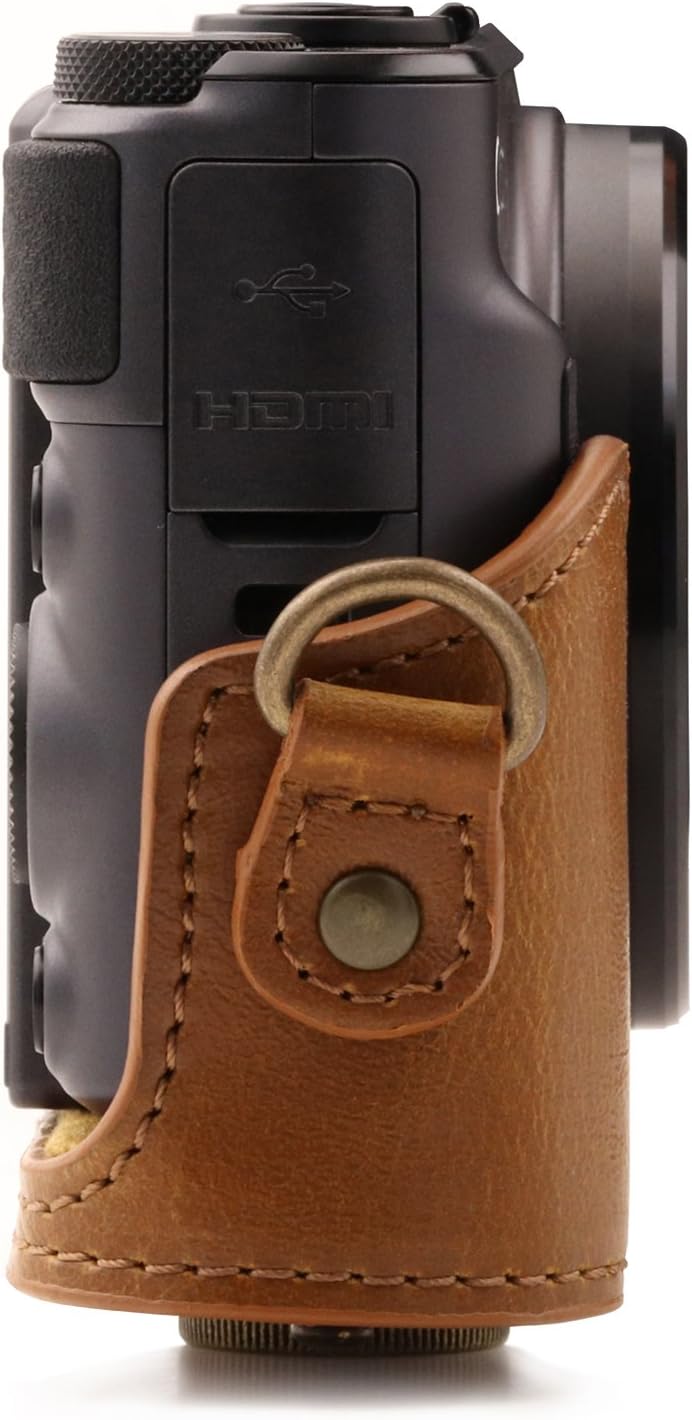 MegaGear MG1175 Canon PowerShot SX740 HS, SX730 HS Ever Ready Leder Kameratasche - Hellbraun, Hellbr