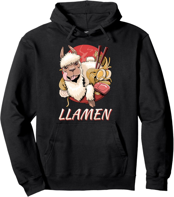 Llamen lustige japanische Ramen Nudeln Lama Pullover Hoodie