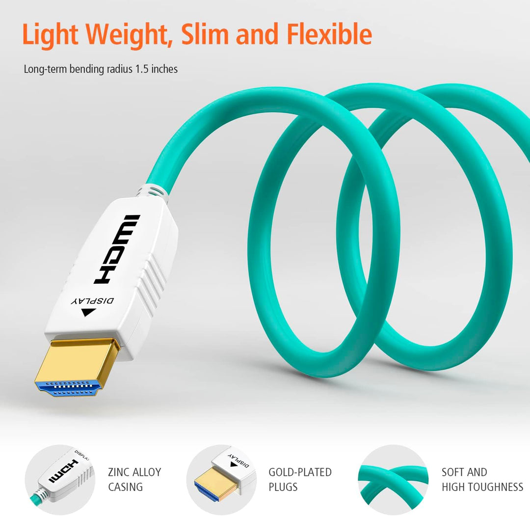 RUIPRO HDMI 2.1 Glasfaserkabel 2M, 48 Gbit/s, 8K@60Hz, 4K@120Hz, Dynamic HDR, eARC, Dolby, HDCP 2.2/