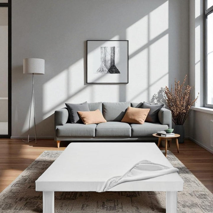 Tischschoner, Oxford, Tischdeckenschutz, Weiss, 120 x 220 cm Cm. 120x220, Cm. 120x220