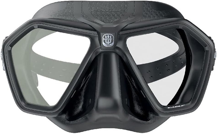 SEAC Eagle, kompakte, kleinvolumige Maske für Tauchen, Freitauchen und Speerfischen Schwarz, Schwarz