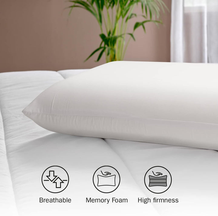 Pikolin Home - Ergonomisches viskoelastisches Kissen mit doppeltem, anpassbarem Bezug mit Memory-Foa