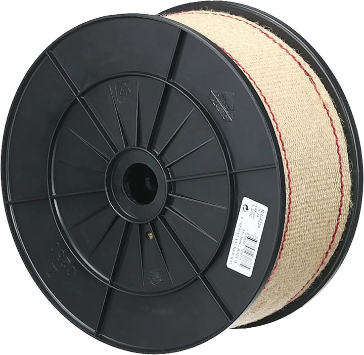 Chapuis B/GJ220 Gurt Jute Breite 85 mm 20 m Spule, naturfarben gestreift rot ecru/rot