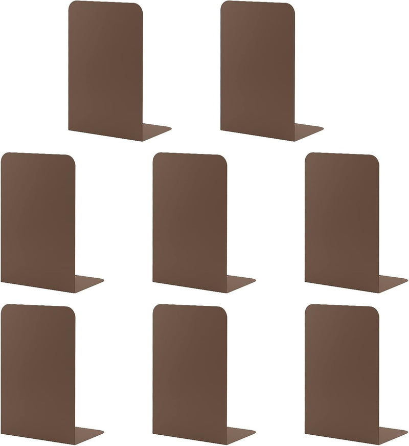 MSDADA Buchstützen aus Metall L, 102x203x135mm, 4 Paar CD Buchständer Kinder, Bücherregal für Schule