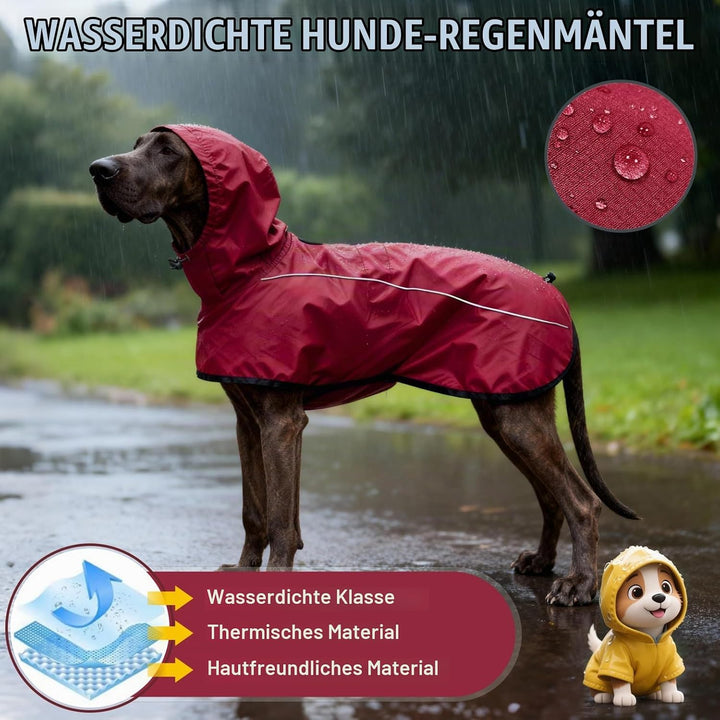 Mosucoirl Hund Regenmantel Jacke Reflektierende Verstellbare Kapuze Haustier Poncho Regenmantel mit