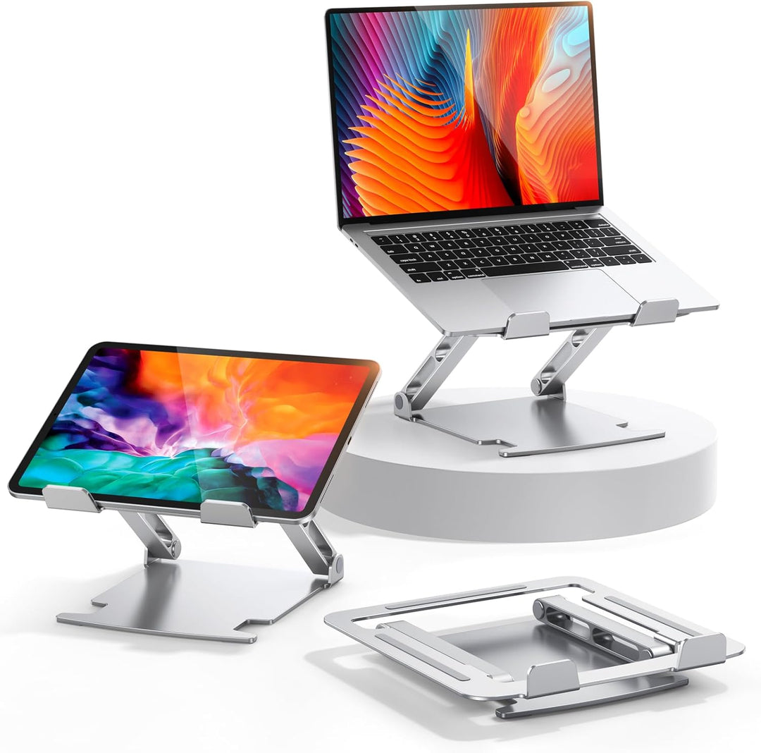 Glangeh Laptop Ständer Aluminium Robust, Belüfteter Ergonomisch Laptop Stand mit Höhenverstellbarer,