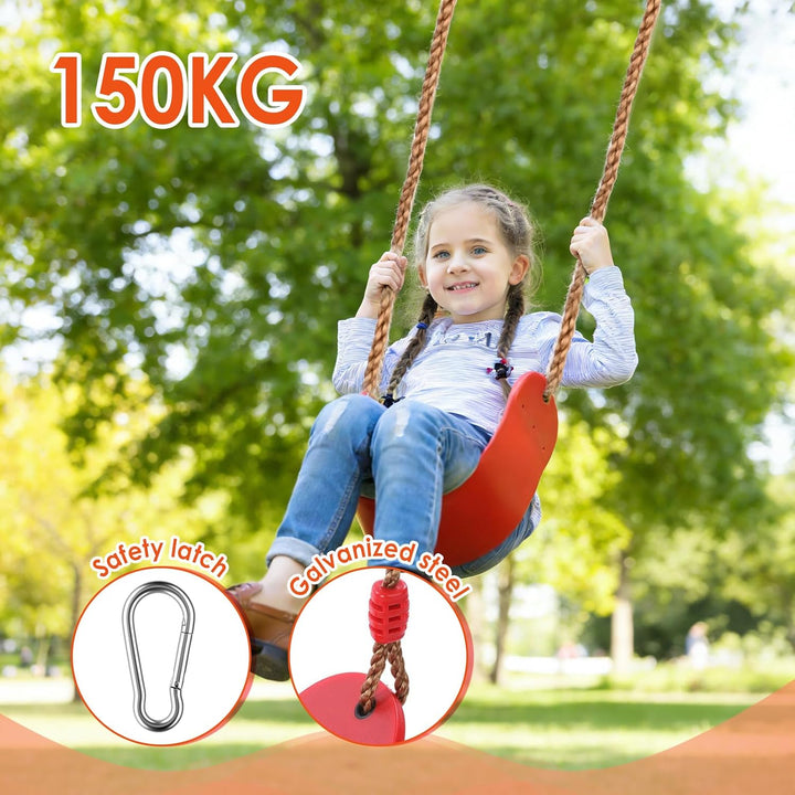Kinderschaukel Outdoor,Schaukelsitz mit verstellbarem Seil und 2 Verschluss,weichen Bord U-Schaukel