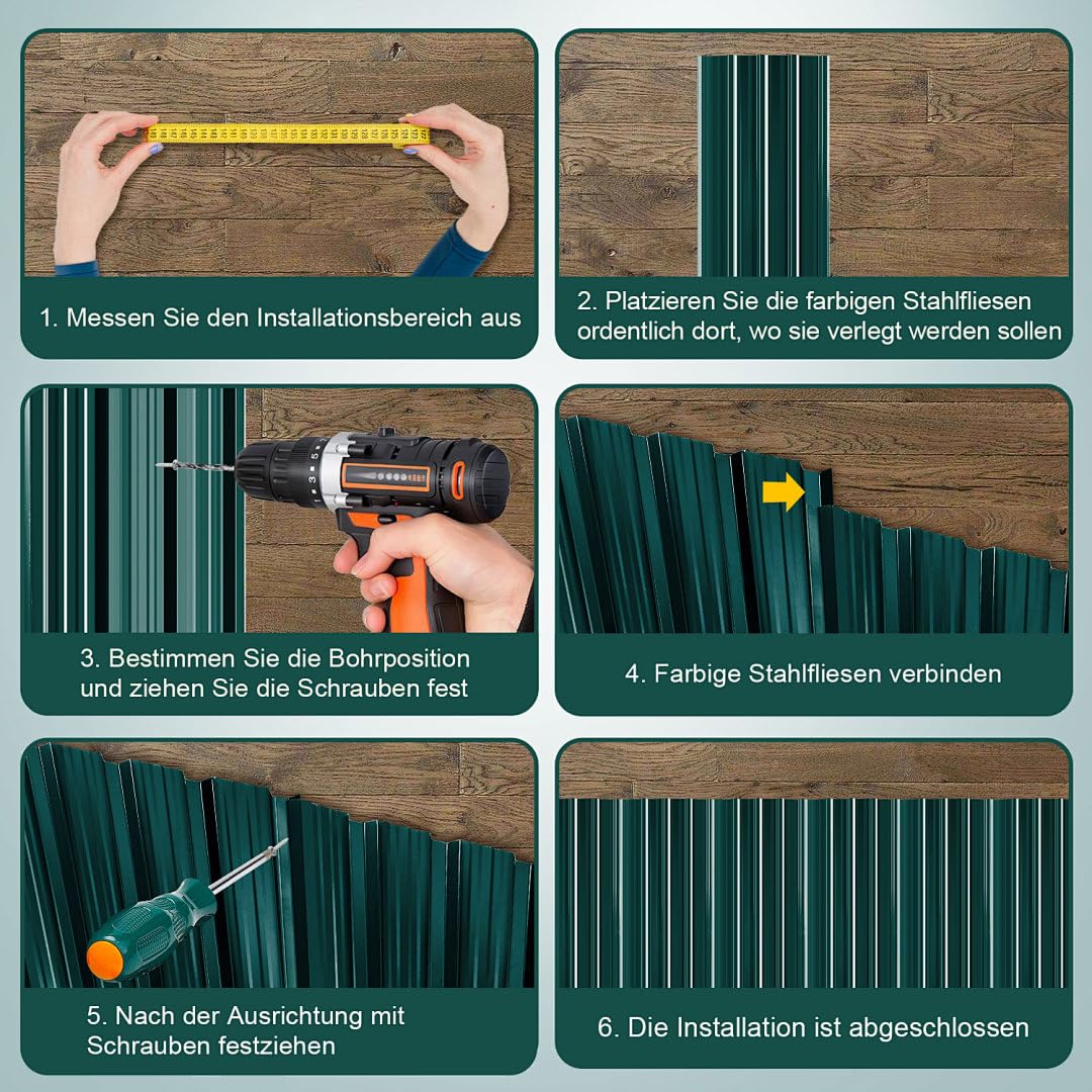 36x Trapezblech Profilblech 129 x 46 cm = 21 m² - 0,25 mm, Dachblech Verzinkter Wellblechplatten für