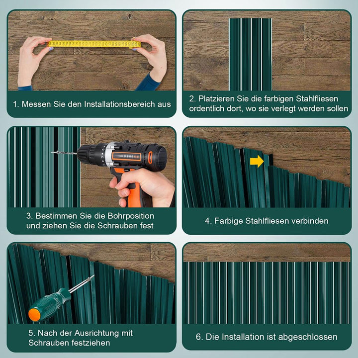 36x Trapezblech Profilblech 129 x 46 cm = 21 m² - 0,25 mm, Dachblech Verzinkter Wellblechplatten für