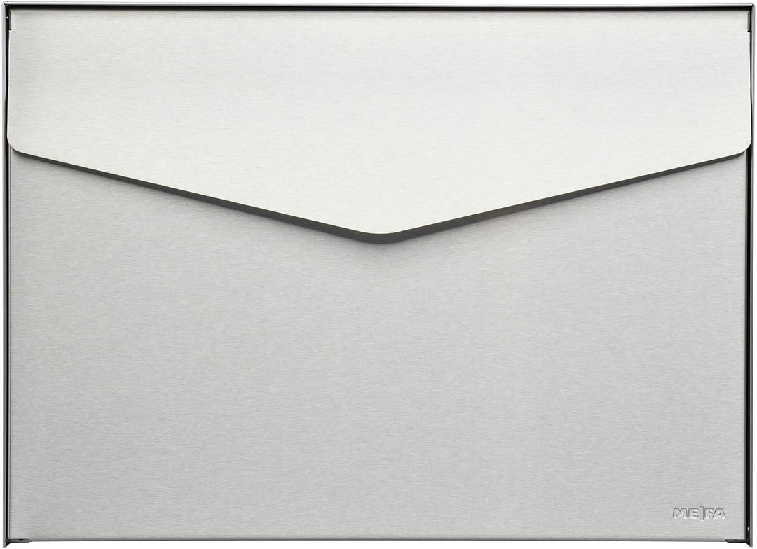 MEFA by Renz Briefkasten Letter 112 (Farbe Edelstahl, Postkasten mit Sicherheitsschloss, Designbrief