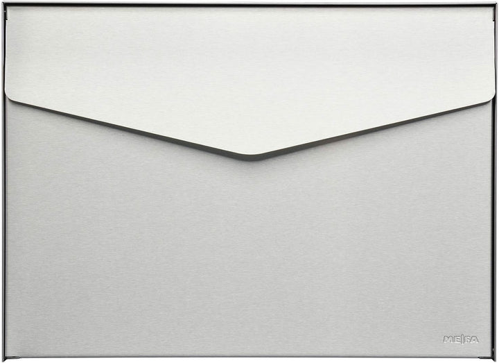 MEFA by Renz Briefkasten Letter 112 (Farbe Edelstahl, Postkasten mit Sicherheitsschloss, Designbrief