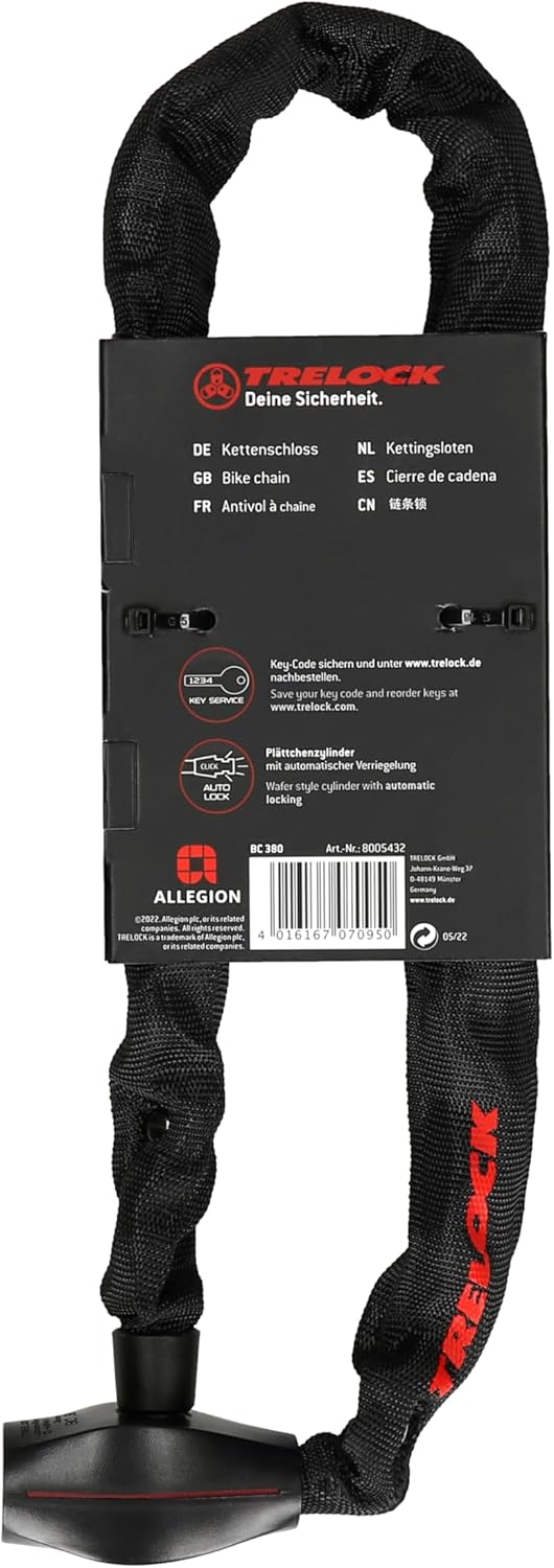 Trelock Kettenschloss-2232513908 schwarz 85cm/ Ø 7mm