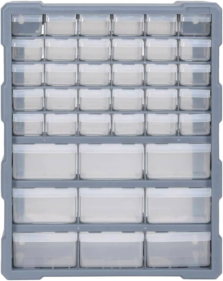 Multi-Schubladen-Organizer mit 39 Schubladen 38x16x47 cm Grau 39 Schubladen, Grau 39 Schubladen