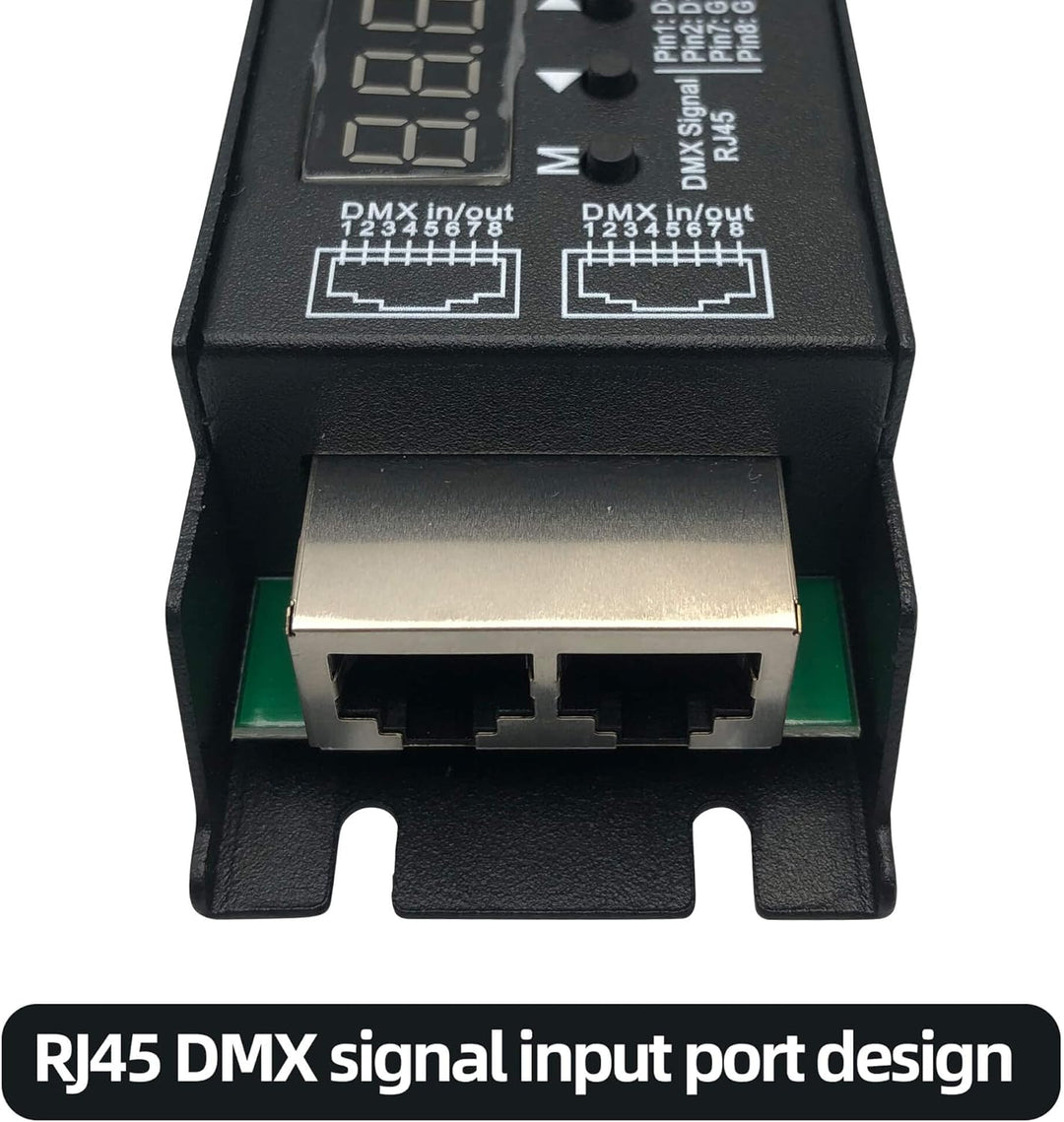 GIDEALED 5 Kanal DMX Decoder mit RDM Digitalanzeige,DMX512 Dimmertreiber PWM LED Controller für RGBC
