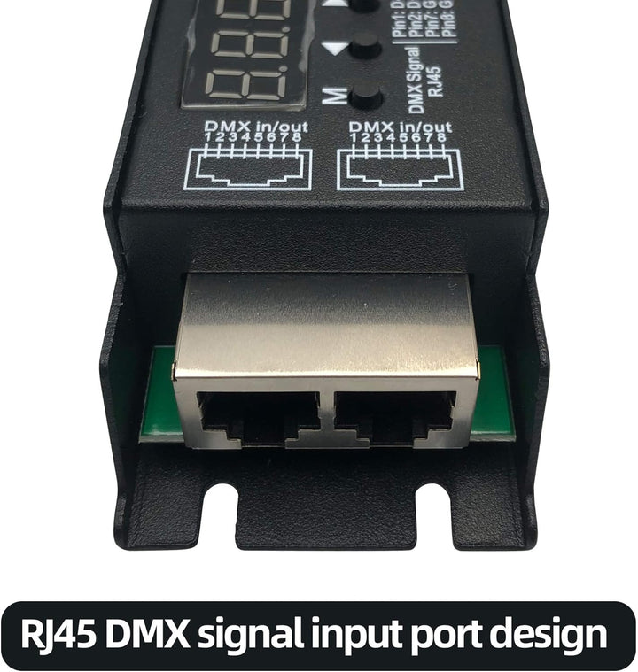 GIDEALED 5 Kanal DMX Decoder mit RDM Digitalanzeige,DMX512 Dimmertreiber PWM LED Controller für RGBC