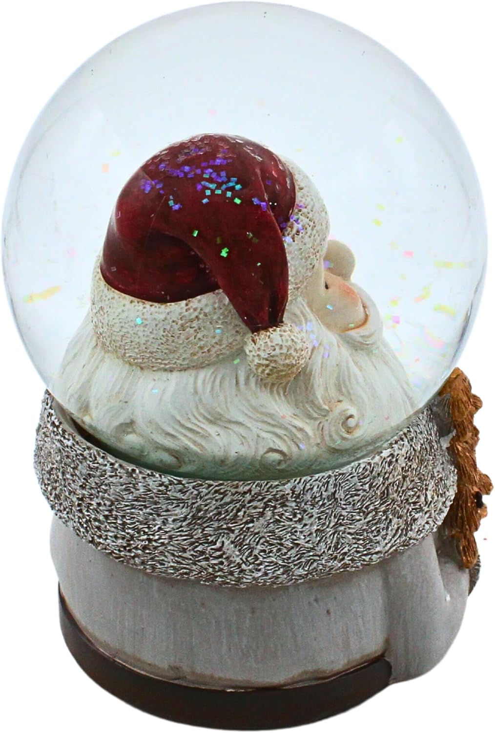 Dekohelden24 XL Hochwertige Glitterkugel - Schneekugel Schüttelkugel Weihnachtsmann mit Tannenbaum,