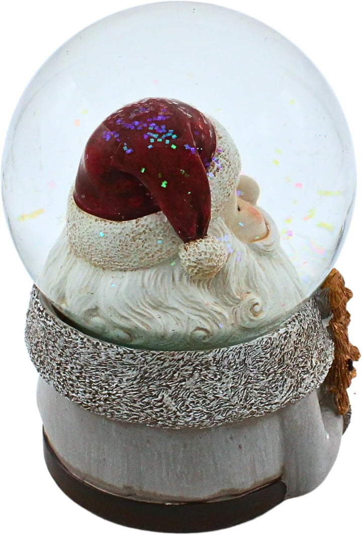 Dekohelden24 XL Hochwertige Glitterkugel - Schneekugel Schüttelkugel Weihnachtsmann mit Tannenbaum,