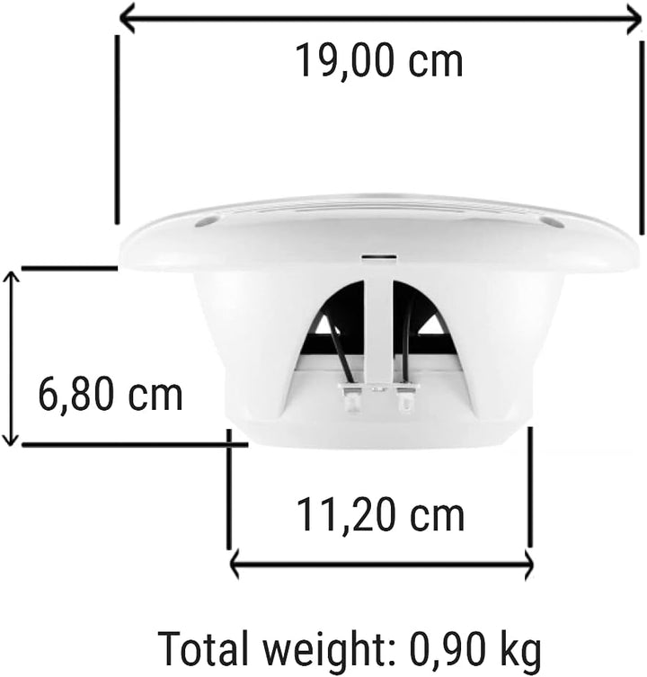 2 Marine-Lautsprecher kompatibel mit BOSS Audio MR60W 2-Wege-6,50" 16,50 cm 165 mm 100 watt rms 200