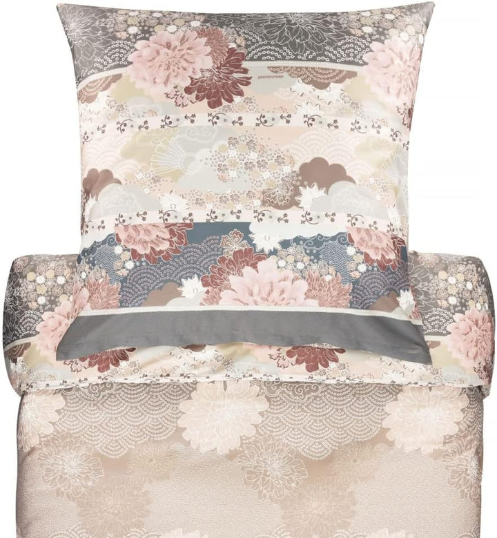 Bassetti 9311774 Bettwäsche Madama Butterfly 41 beige 200 x 200 cm 1 Bettbezug 200 x 200 cm + 2 Kiss