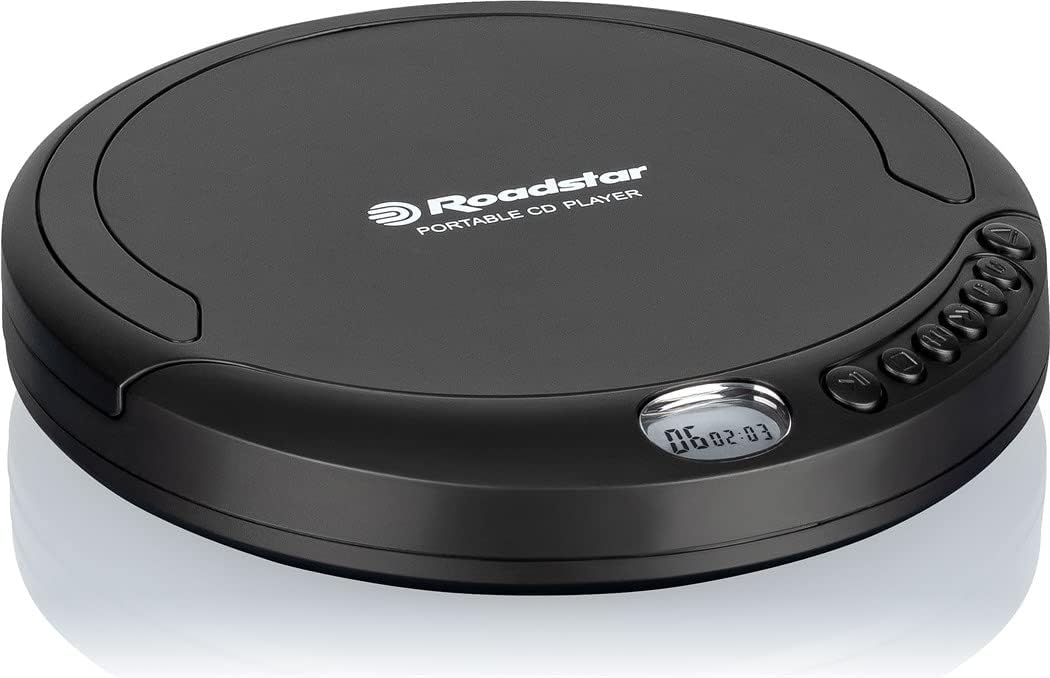 Roadstar PCD-435CD tragbarer CD-Player inkl. Ohrhörer schwarz, schwarz