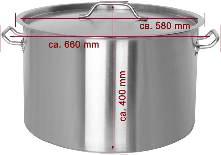 Beeketal 'BKT-83' Gastronomie Kochtopf ca. 80 Liter aus Edelstahl mit starken Griffen und Deckel, To
