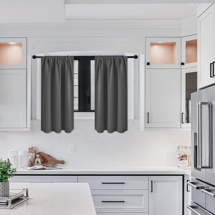 MRTREES Gardinen Kurz Verdunklungsvorhänge Vorhang Blickdicht Küchengardinen 2er Set Scheibengardine