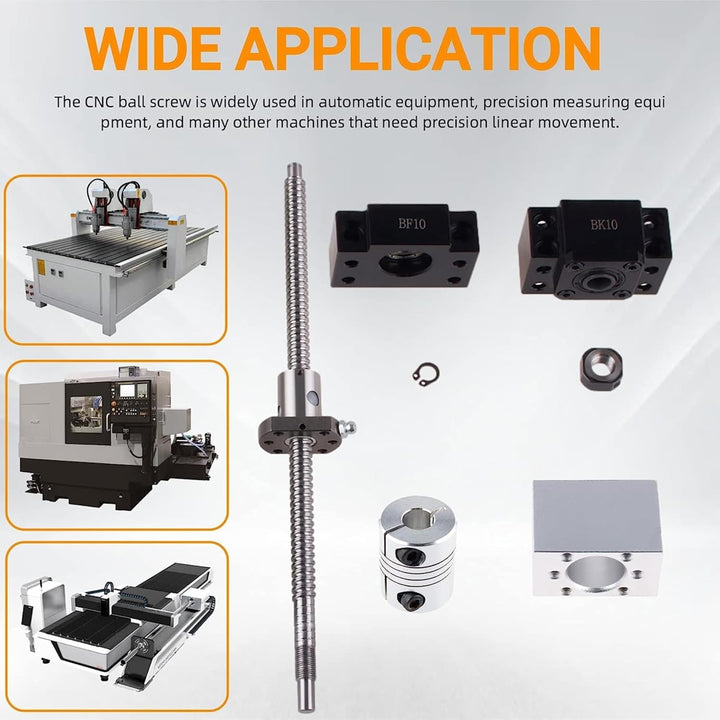 CNCYEAH SFU1204 Kugelumlaufspindel 1000mm Gewindespindel Edelstahl Linearführung mit Bearbeitetem En