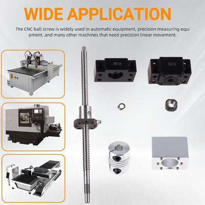 CNCYEAH SFU1204 Kugelumlaufspindel 550mm Gewindespindel Edelstahl Linearführung mit Bearbeitetem End