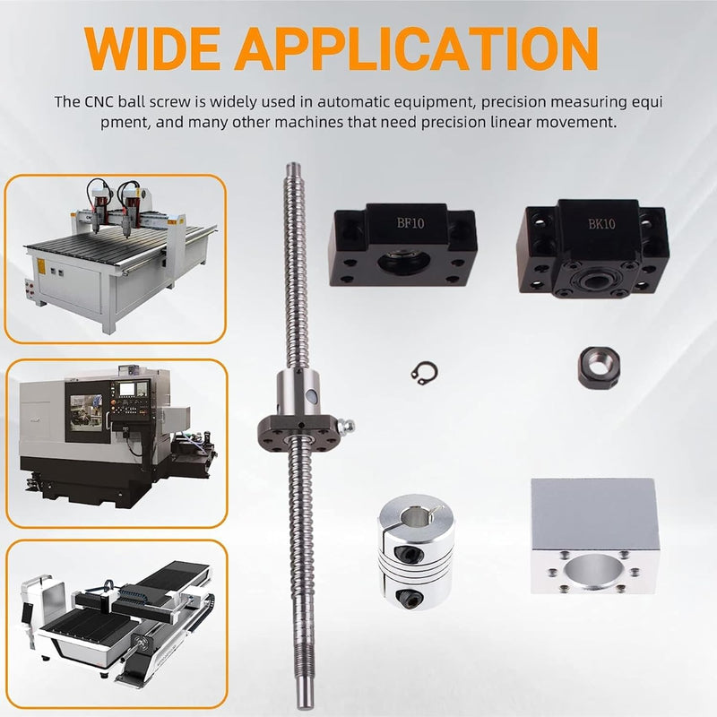 CNCYEAH SFU1204 Kugelumlaufspindel 550mm Gewindespindel Edelstahl Linearführung mit Bearbeitetem End