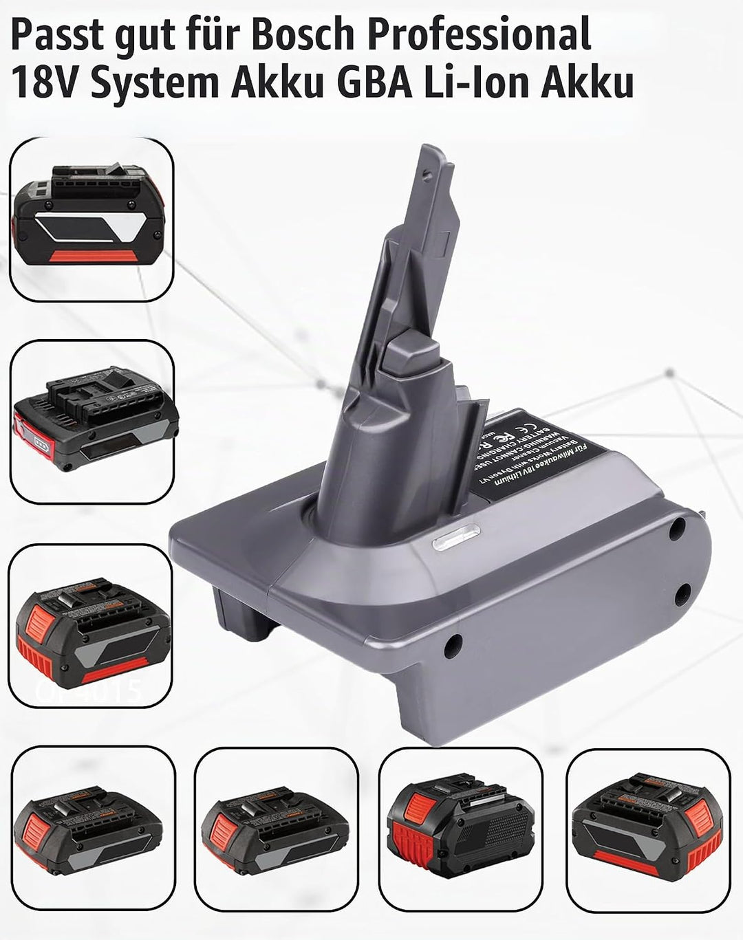 2-in-1 V7/8 Akku-Adapter für Bosch 18V Akku umwandeln für Dyson V7/8 Handstaubsauger Akku kompatibel