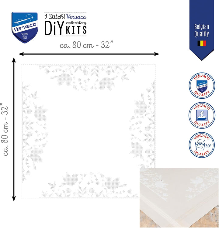 Vervaco Margeriten & Marienkäfer Stickpackung/Tischdecke im vorgedruckten/vorgezeichneten Kreuzstich