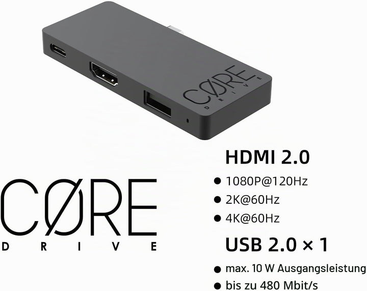 Skull &amp; Co. SteamDock with Detachable USB Hub HDMI TV Adapter for Steam Deck, ROG Ally, Smartphone a