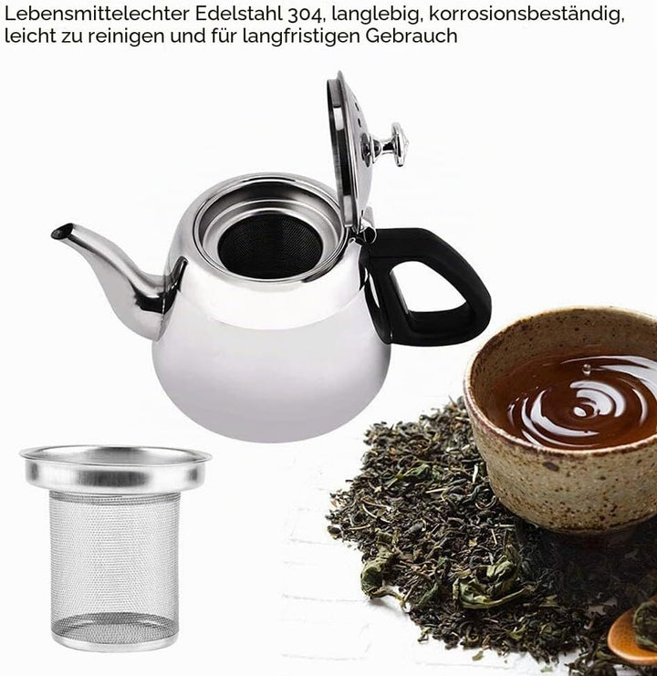 wasserkessel für holzofen, Wasserkessel Induktion 2L Teekanne Edelstahl mit Filter, camping holzofen
