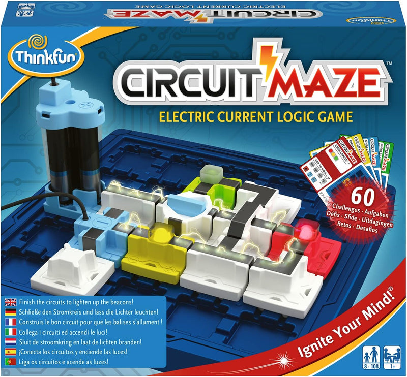 ThinkFun - 76341 - Circuit Maze -- das spannungsgeladene Logikspiel von ThinkFunk für Jungen und Mäd