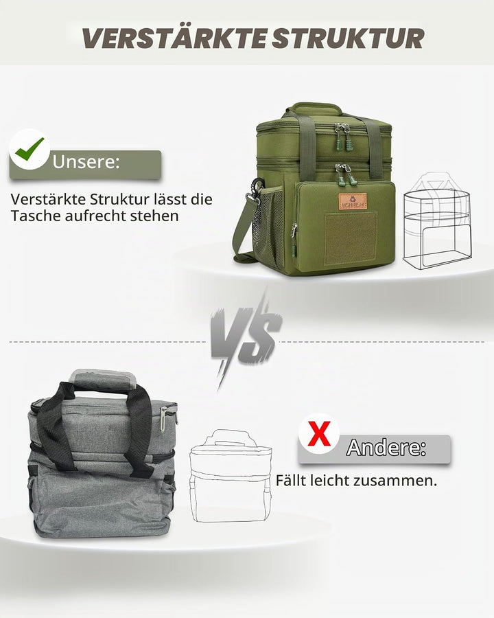 HSHRISH Lunchtasche, doppellagige isolierte grosse Kühltasche für Herren Erwachsene wasserdichte aus