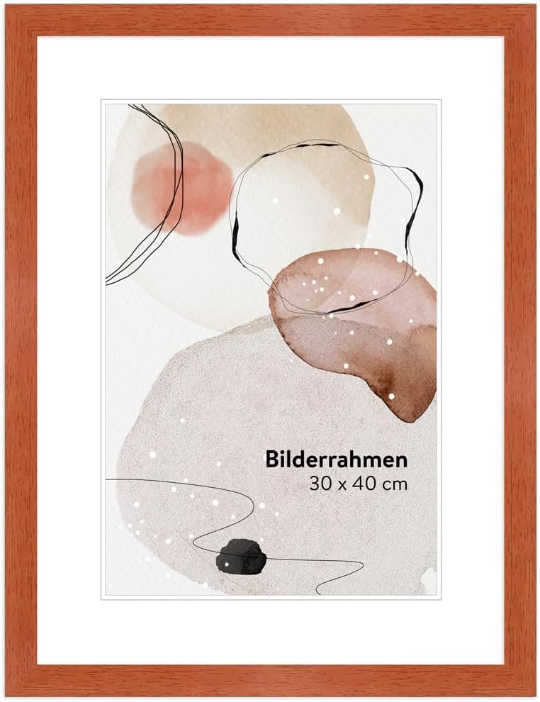 WANDStyle Bilderrahmen Modern 50x50cm I Farbe: Kirschbaum-Optik I Fotorahmen I klassischer Holzbilde