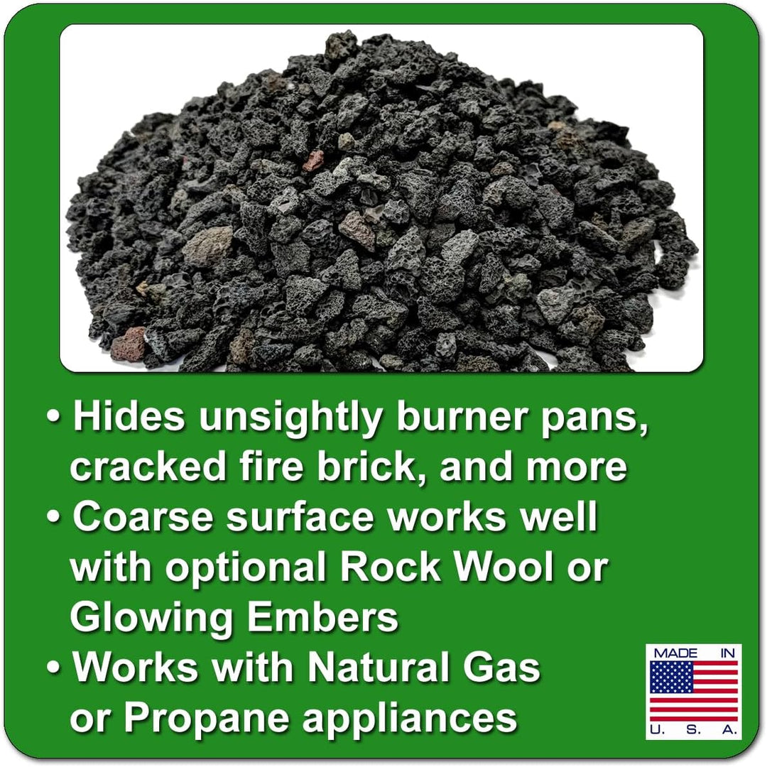 Midwest Hearth Natural Lava Rock Granules for Gas Log Sets and Fireplaces (10-lb Bag), 10-lb Bag