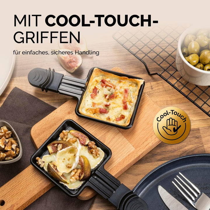 GOURMETmaxx 2-in-1 Raclette mit Fondue | Raclette Set 8 Personen – ideal als Partygrill | Raclette-F