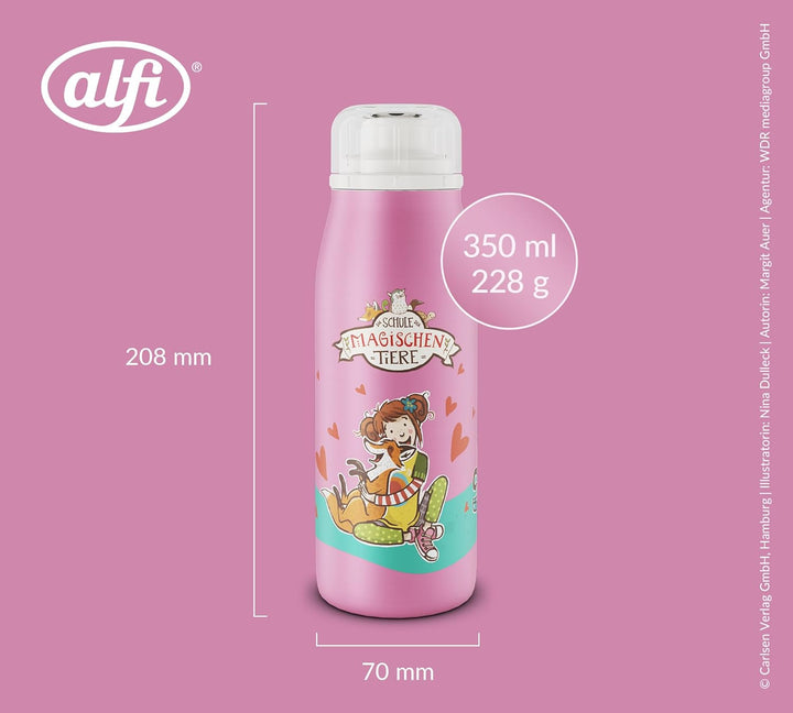 alfi KIDS ISO BOTTLE 350ml,Ida- Schule der Magischen Tiere, Isoliertrinkflasche Kinder Edelstahl, di