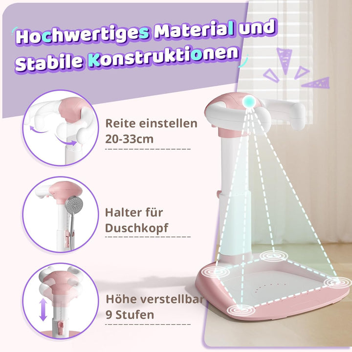 COOSEYA Baby Badewanne Stand – Einstellbarer Baby-Duschständer mit AntiRutsch-Basis, Hug Badeturm fü