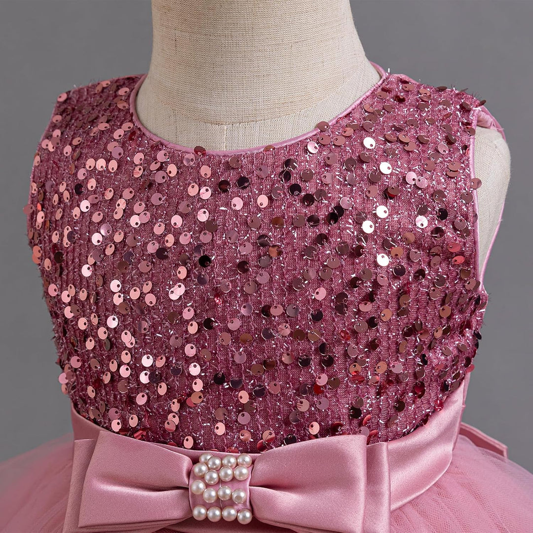 Miipat Baby Mädchen Kleid Prinzessin Tüll Pailletten Partykleid Ärmellos Tutu Blumenmädchenkleider f