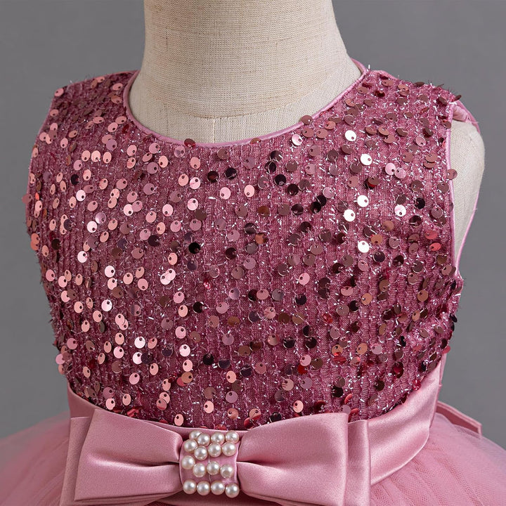 Miipat Baby Mädchen Kleid Prinzessin Tüll Pailletten Partykleid Ärmellos Tutu Blumenmädchenkleider f