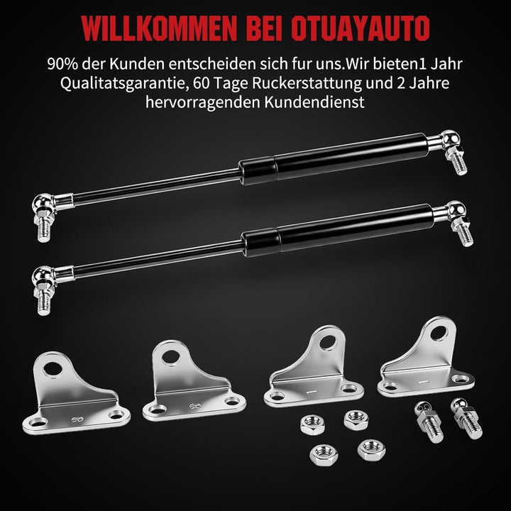 OTUAYAUTO 2 Stück Gasdruckfeder 300mm 110mm 200N, Universal Gasdruckdämpfer mit Kompressionsfeder Be