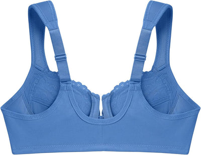 Glamorise Damen Wonderwire-Vorderverschluss BH 75B Blau, 75B Blau