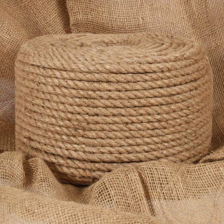 vidaXL Seil 100% Jute 12mm 100m Naturhanf Hanfseil Tauwerk Juteseil Tau Seil 100 m/12 mm, 100 m/12 m