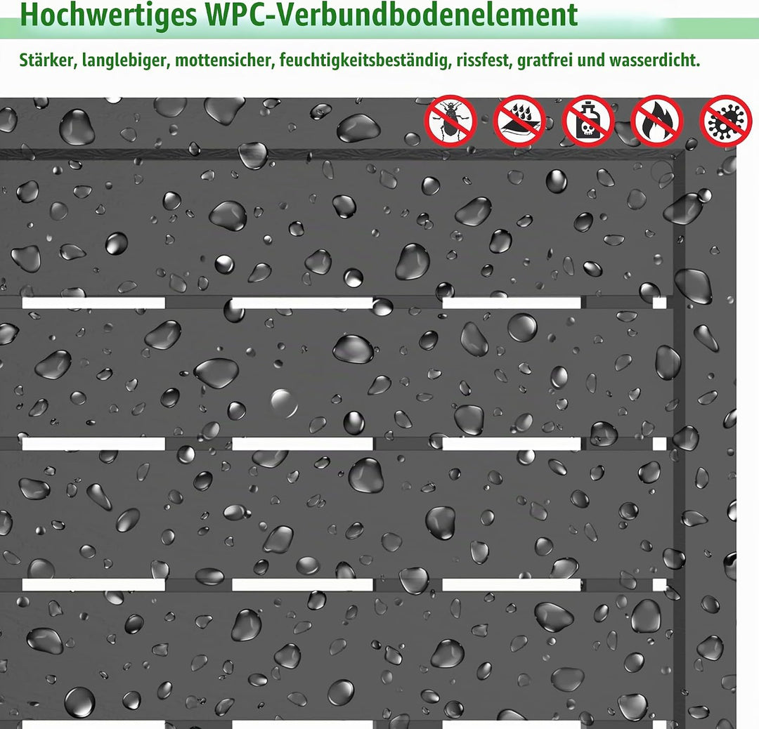 PEILU Kunststoffboden 100 x 56 x 4 cm WPC Bodenelement für Poolleiter oder Pool rutschfest Solardusc