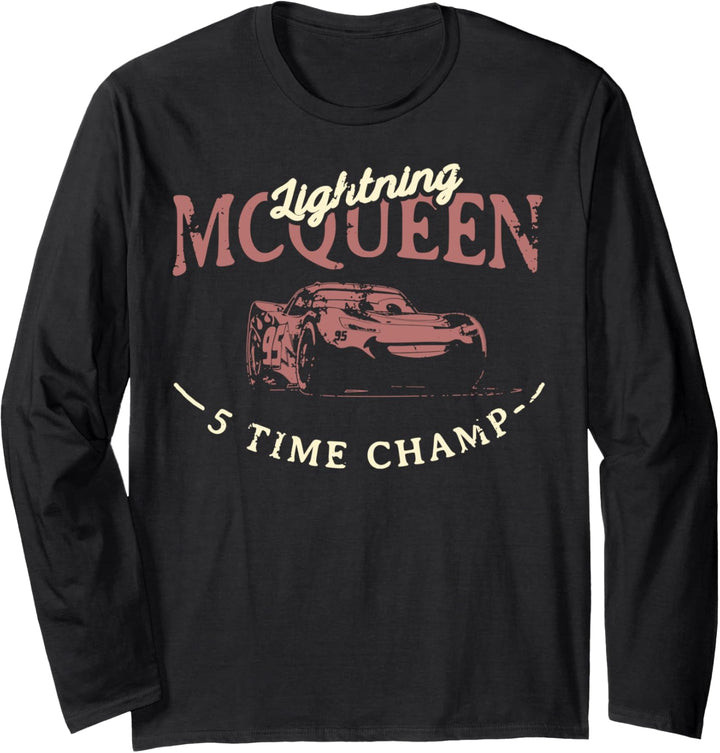 Disney Pixar Cars 2 Lightning McQueen 5 Time Champ Langarmshirt