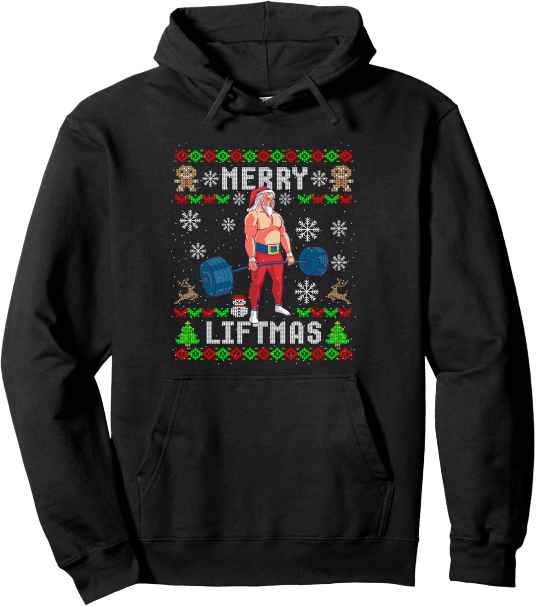 Lustiges Merry Liftmas Ugly Christmas Workout Powerlifting Pullover Hoodie