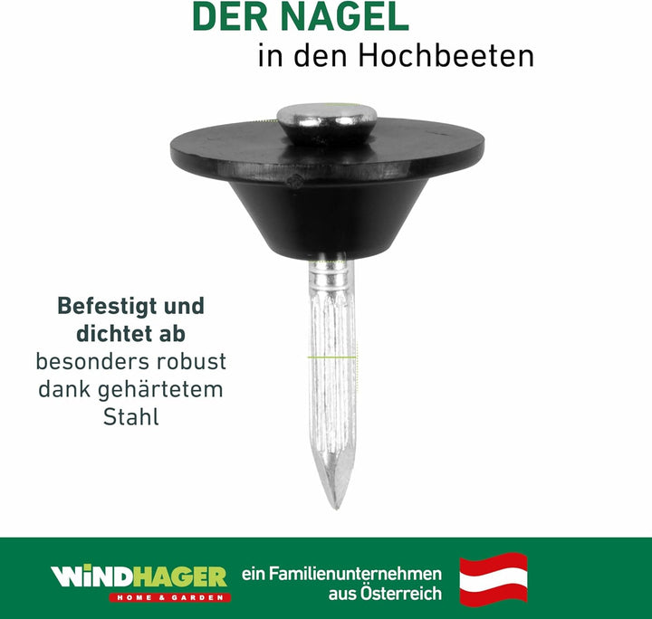 Windhager Dichtnägel für Noppenbahn - 100 STK. Montagenägel 3,5x30mm, Dichtscheibe: 22mm, Montageknö